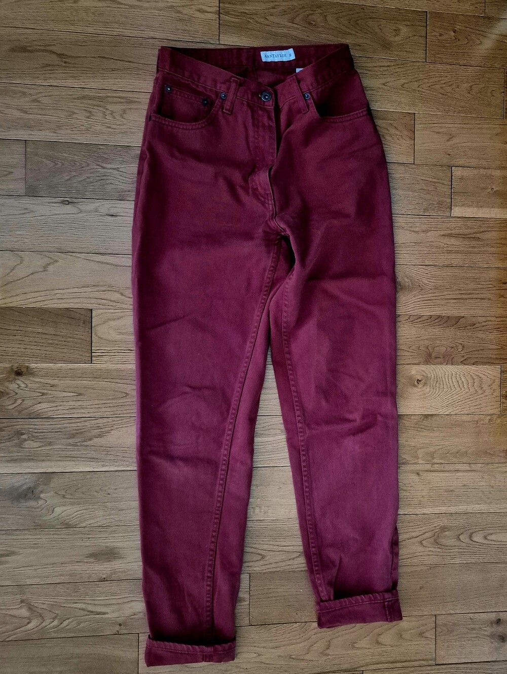 Ann Taylor High-Rise Burgundy Red Jeans
